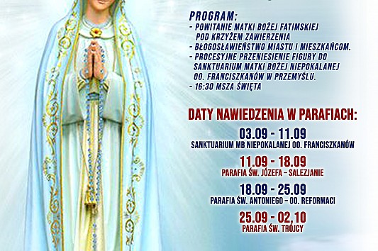 Peregrynacja Figury Matki Bożej Fatimskiej w Przemyślu już od 3 września, przez ponad miesiąc!
